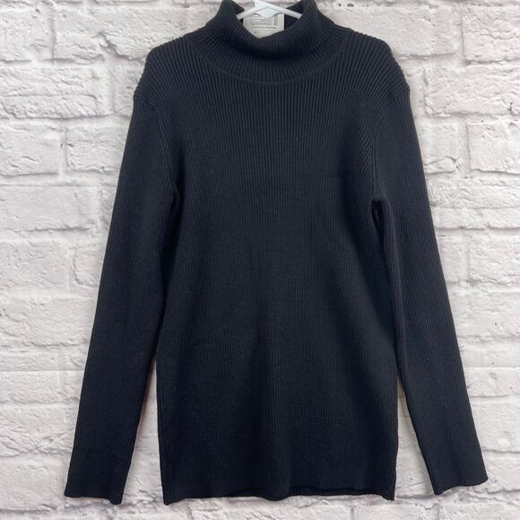 K0067 AS Girls Black Ribbed Turtleneck Sweater size 13-14 years - Picture 2 of 5